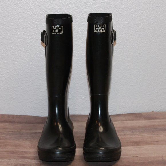 Helly Hansen Black Rain Boots Size 7 - Picture 1 of 14